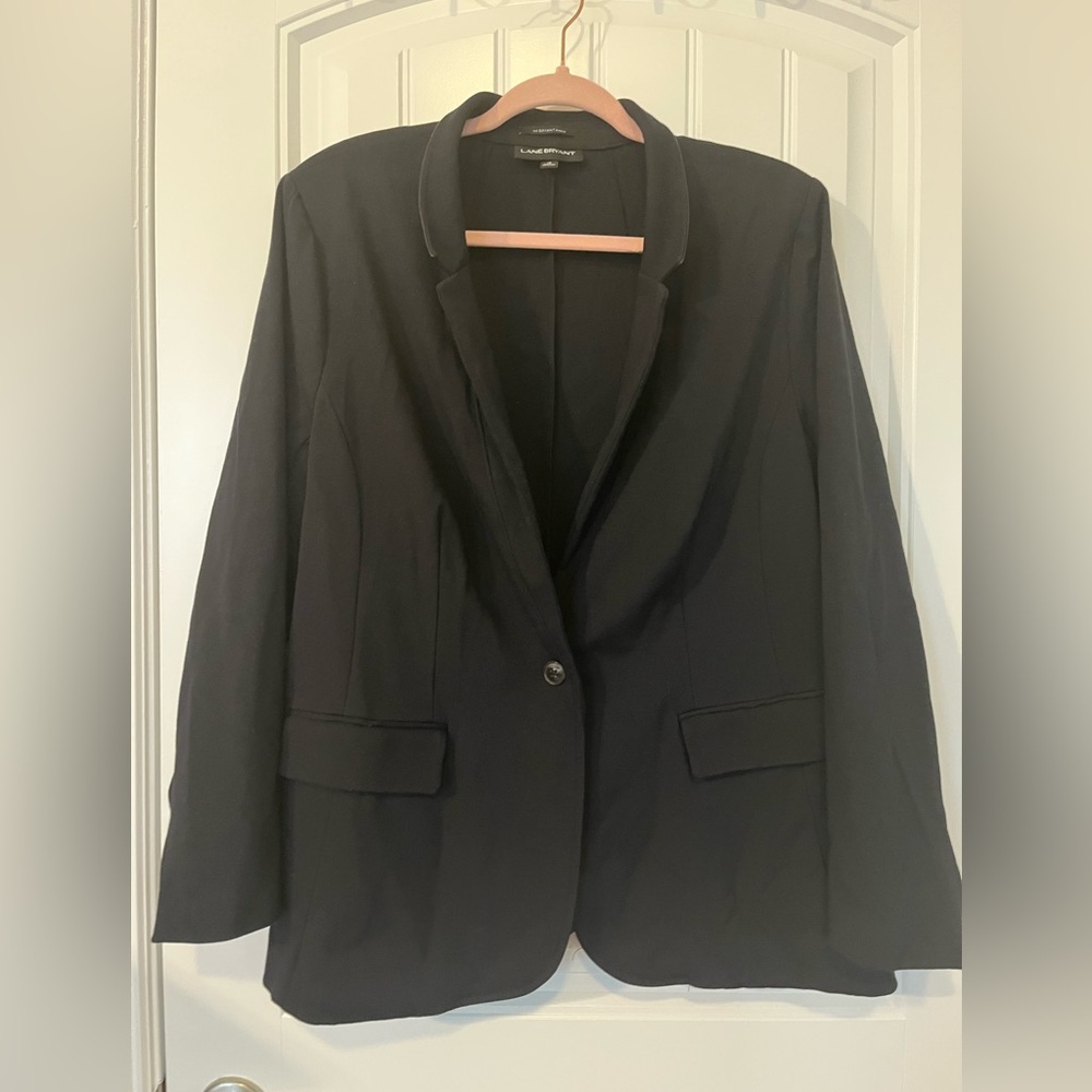 Lane Bryant The Bryant Blazer Women's Plus Size 18 Solid Black One Button